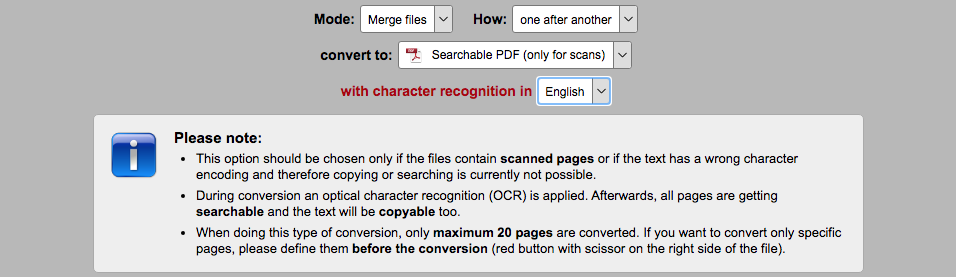 convert scanned pdf to searchable pdf